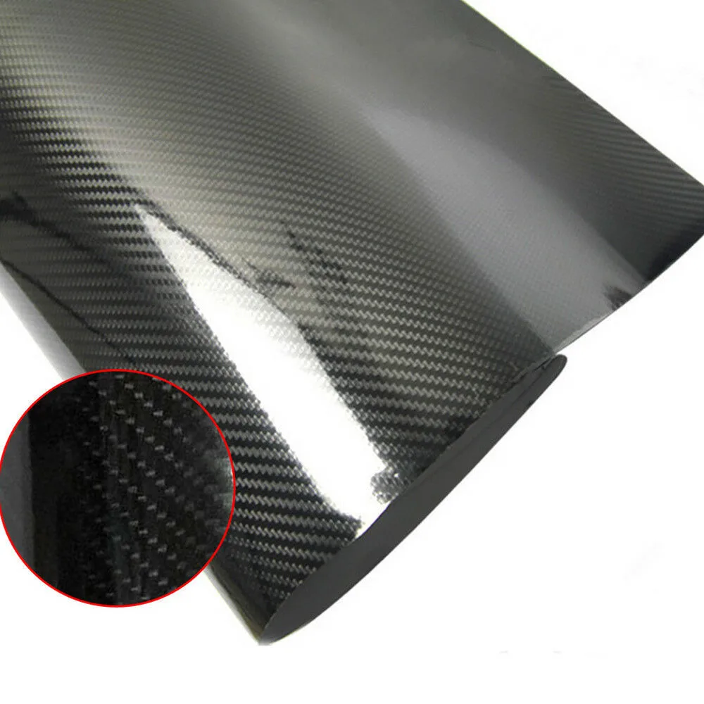

1pc Car Sticker 30X152cm 6D Car Wrapping Carbon Fiber Black Durable High Quality New