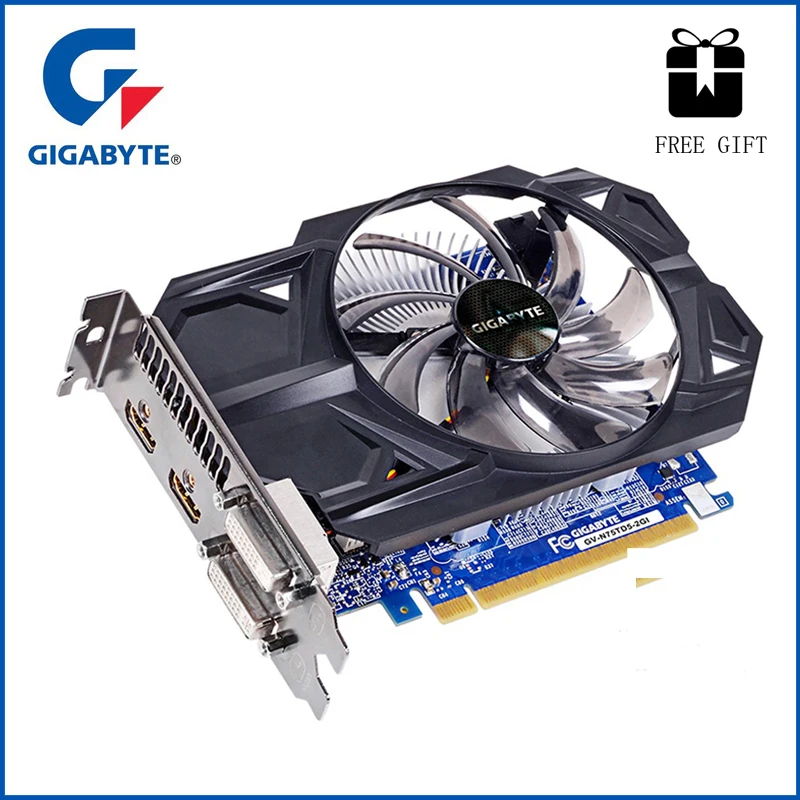 Видеокарта GIGABYTE GTX 750 Ti с 128 бит NVIDIA GeForce 2 ГБ GDDR5 для ПК Hdmi Dvi используются видеокарты
