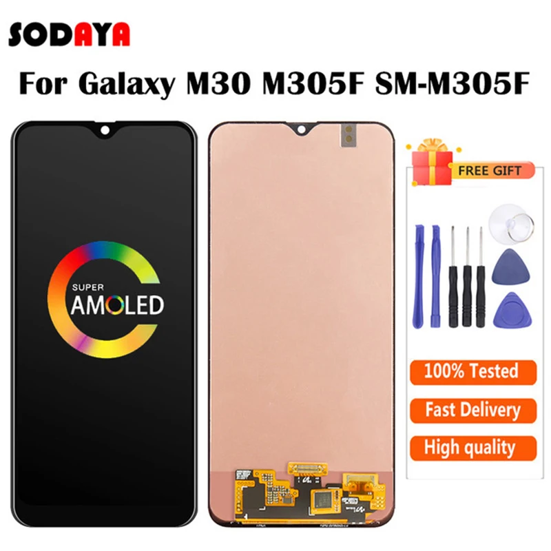 Amoled для Samsung Galaxy M30 M31 M21 LCD M305F SM-M305F ЖК-дисплей с сенсорным экраном дигитайзер