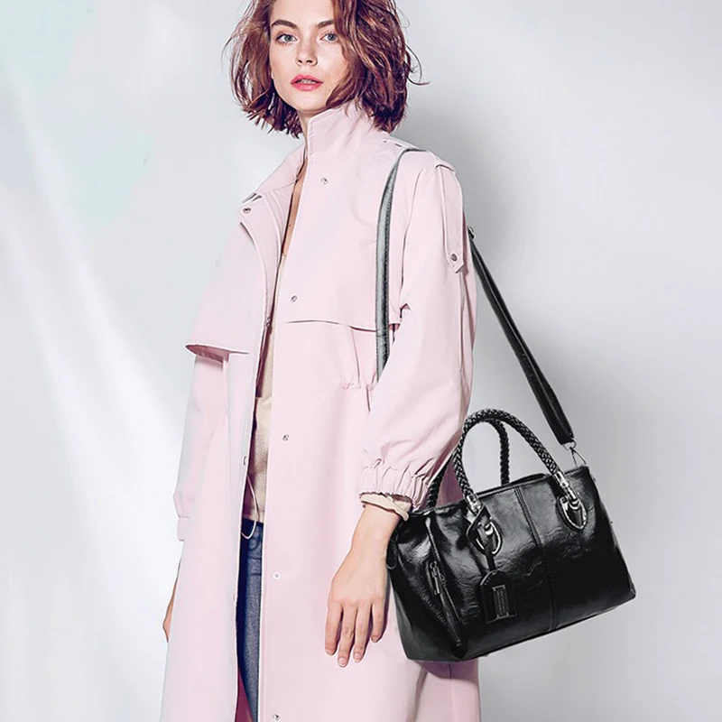 

2Pcs PU Leather Handbags Women Handbags Shoulder Bags Red & Black