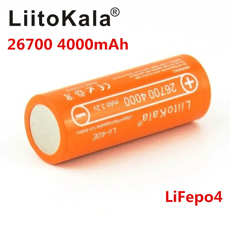 2020LiitoKalaLii-40E Lifepo4 26700 3.2v 4000mah rechargeable battery accu lithium cell high capacity 10A pilas diy pack mod toys |
