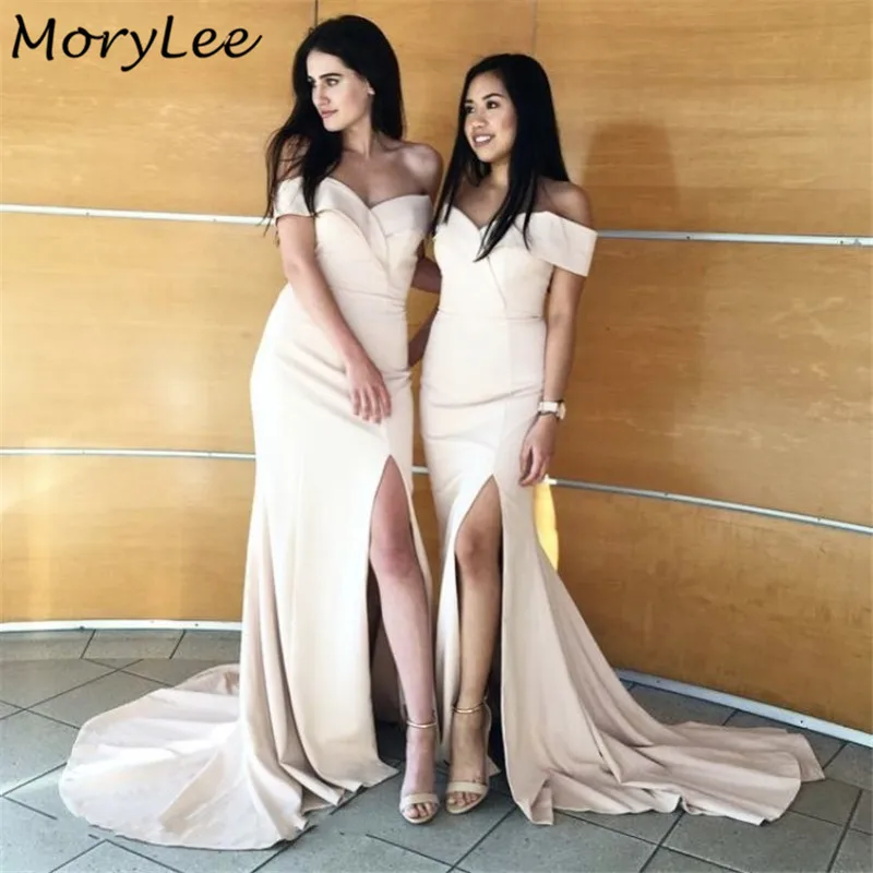 

Платья подружки невесты темно-синие атласные платья свидетельницы русалки без рукавов с молнией сзади Свадебные платья подружки невесты