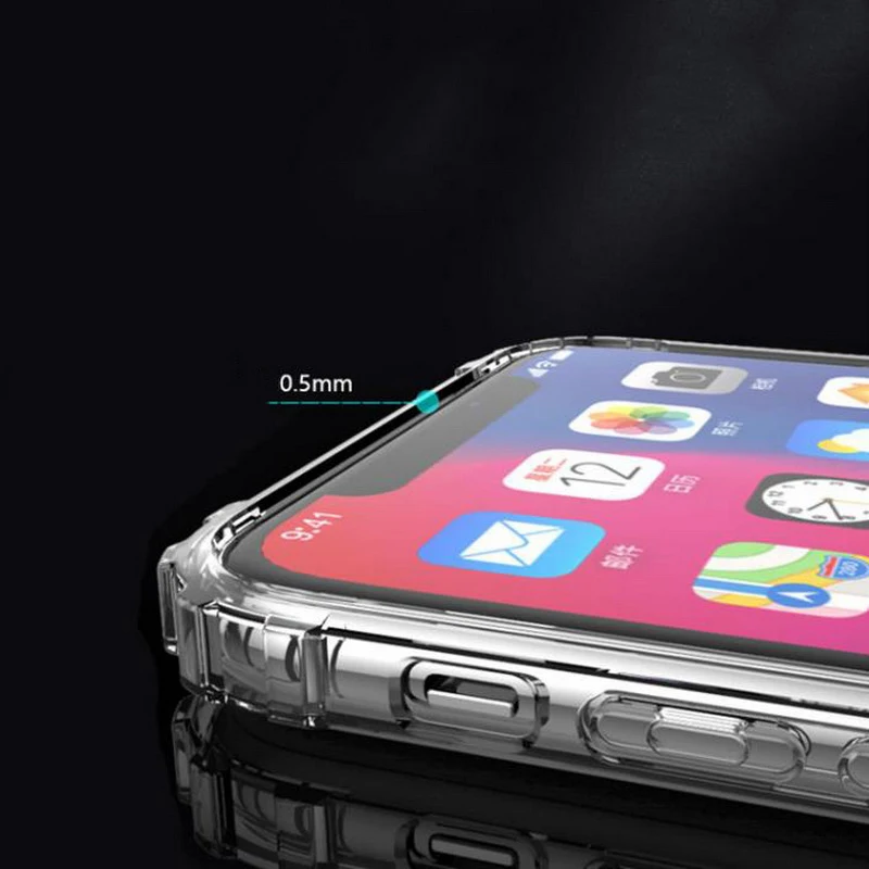 Модный противоударный прозрачный силиконовый чехол для телефона для iPhone 11 Pro Max 8 7 6 6S Plus X XR XS Max Прозрачная защитная задняя крышка