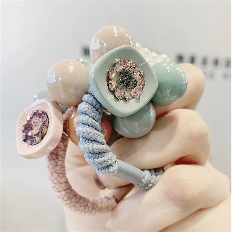 Резинки для волос женские эластичные с бусинами |