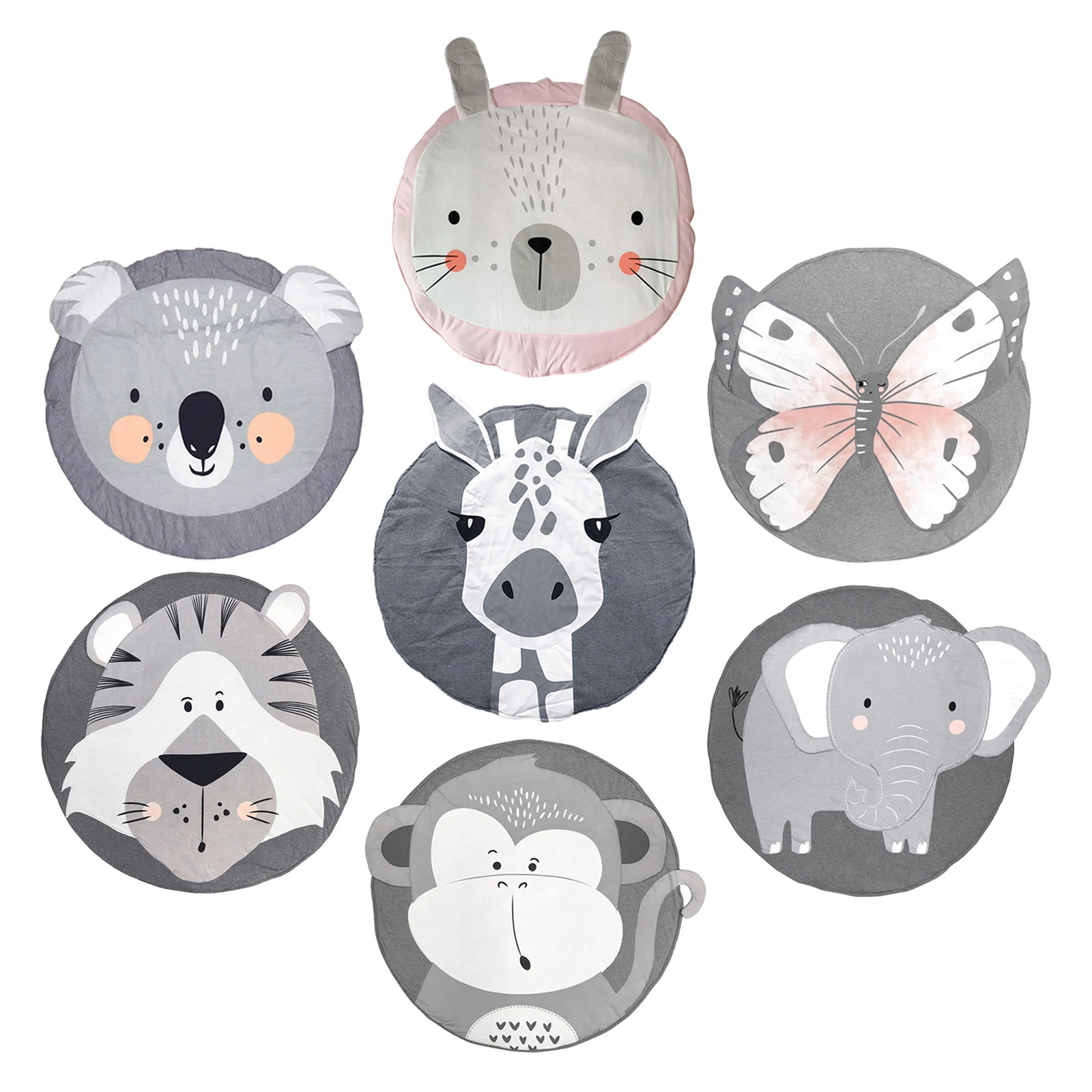 

85cm Baby Play Mat Pad Cotton Newborn Infant Crawling Blanket Animal Playmat