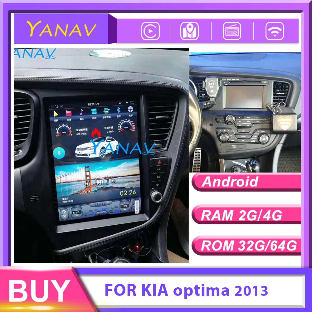 

Автомагнитола на Android с GPS-навигацией для KIA optima 2013, мультимедийная система, Авторадио, DVD-плеер в стиле Тесла, вертикальный сенсорный экран