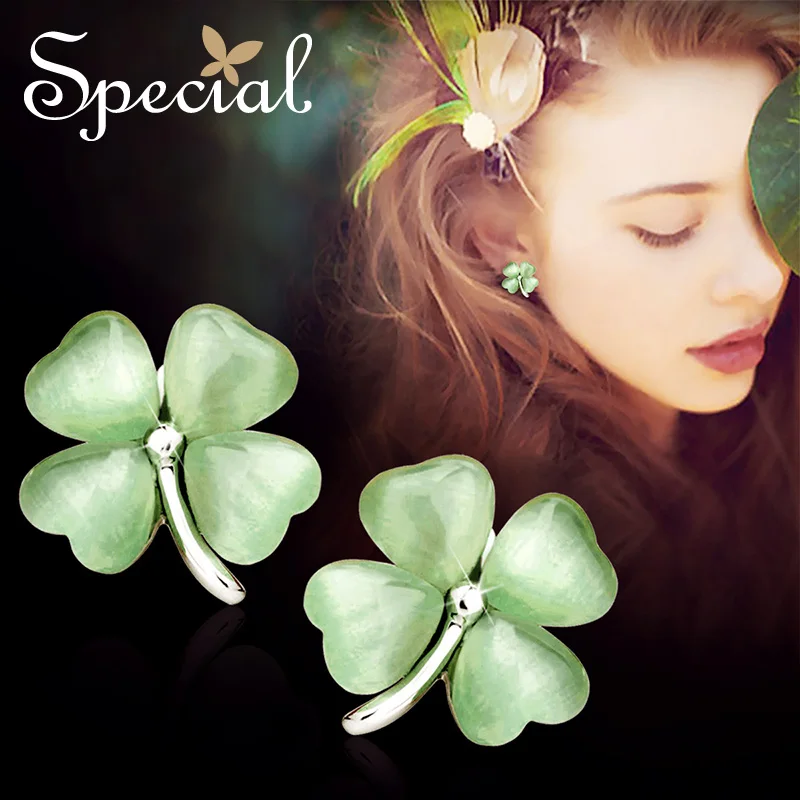 Специальный бренд модные серьги с клевером для женщин серебро 925 пробы маленькие