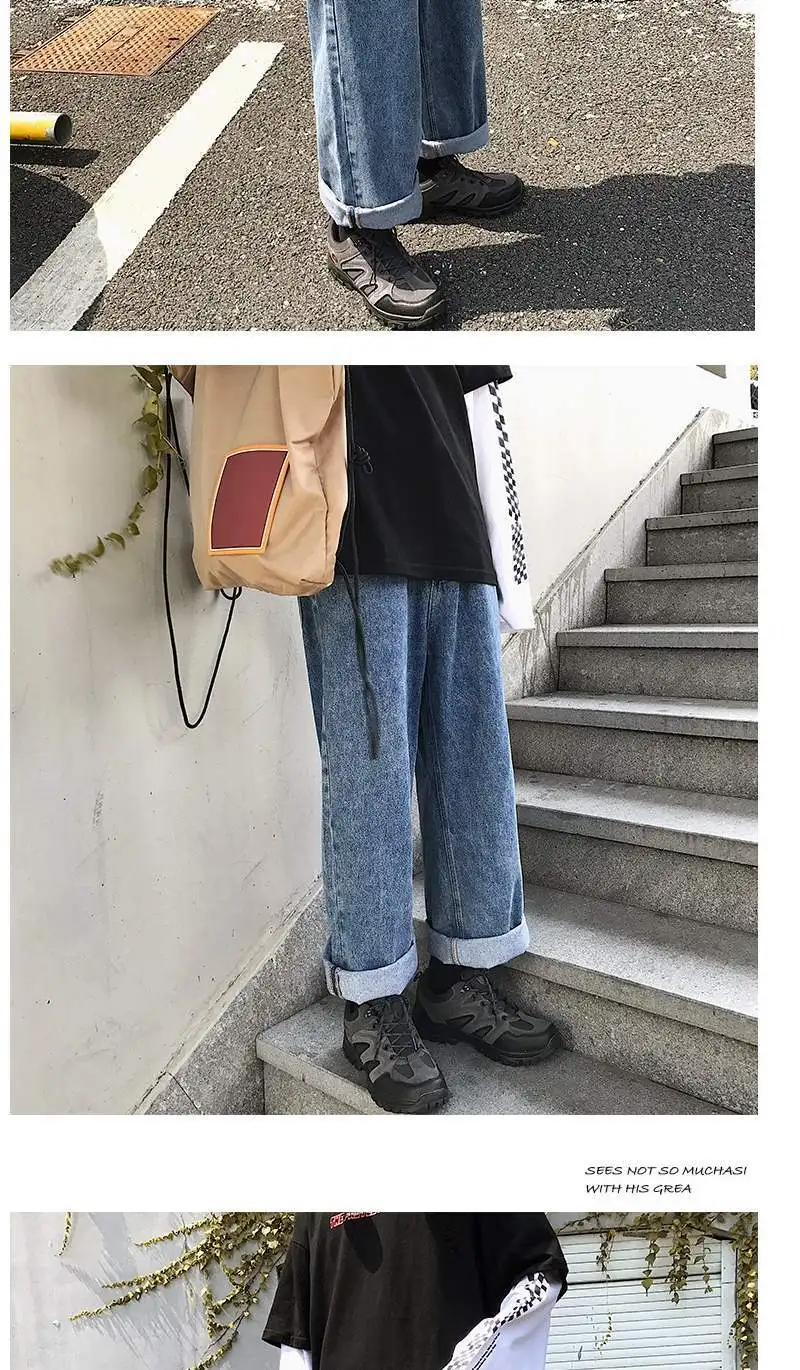

Ins Japanese Hip-Hop Jeans Men Classic Mens Jeans Blue Color Cotton Cartoon Hole Jeans Men Brand Designer Biker Jean Long Pants