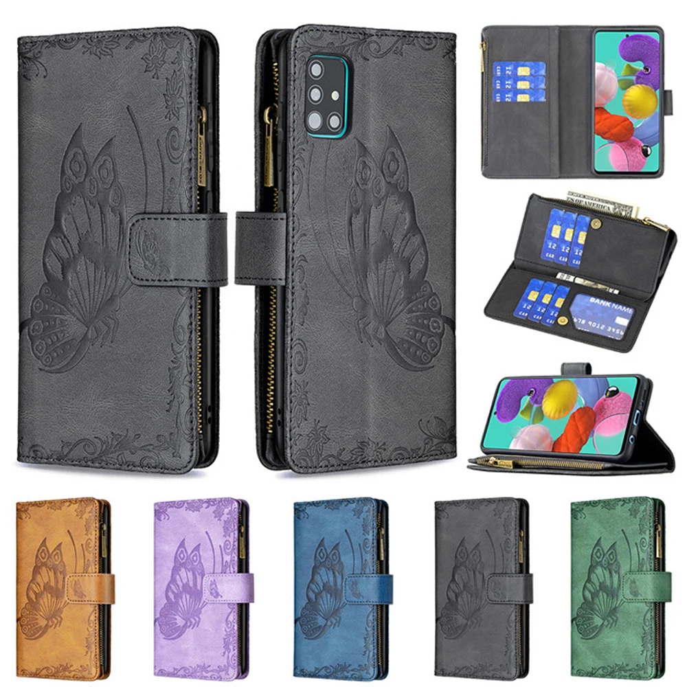 

3D Butterfly Flip Zipper Wallet Case for Samsung A71 4G Retro Leather 360 Protect Cover Samsung Galaxy A51 Case A51 A 71 51 Etui