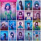 Набор для алмазной живописи 5D сделай сам, мультяшная полноразмернаякруглая бриллиантовая мозаика с абстрактными цветами, для домашнего декора