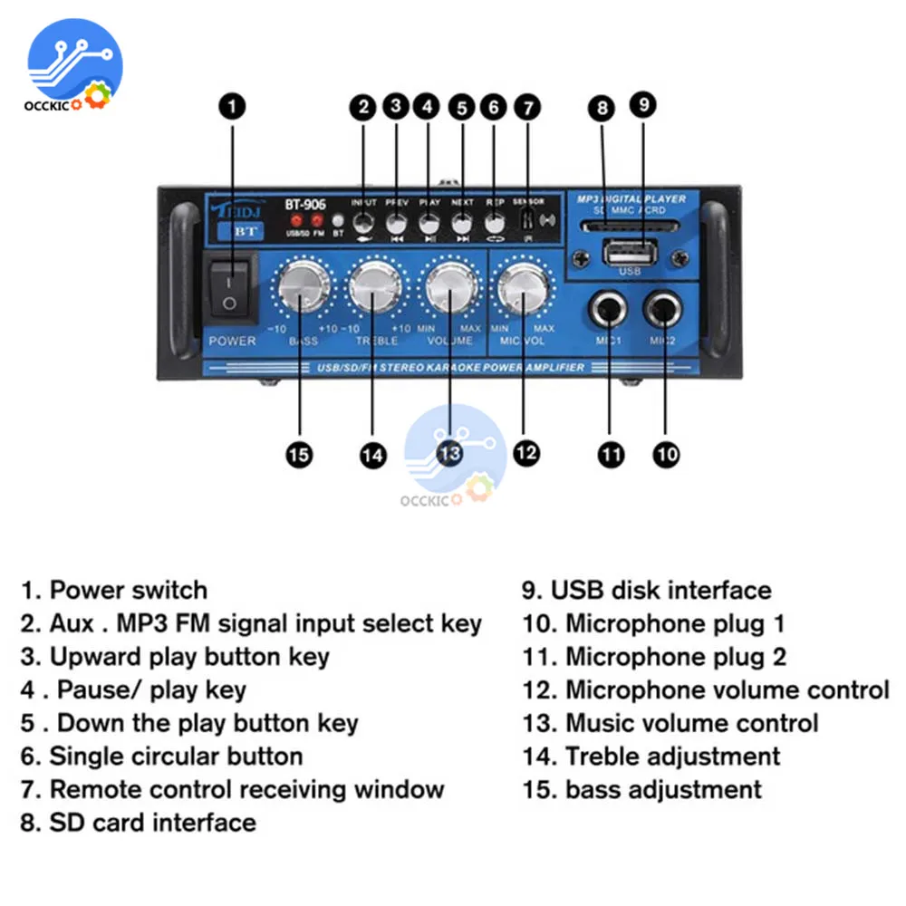 800W Bluetooth усилитель 2CH 400W + цифровой аудио Мощность AMP дома Театр звук Системы Hi Fi