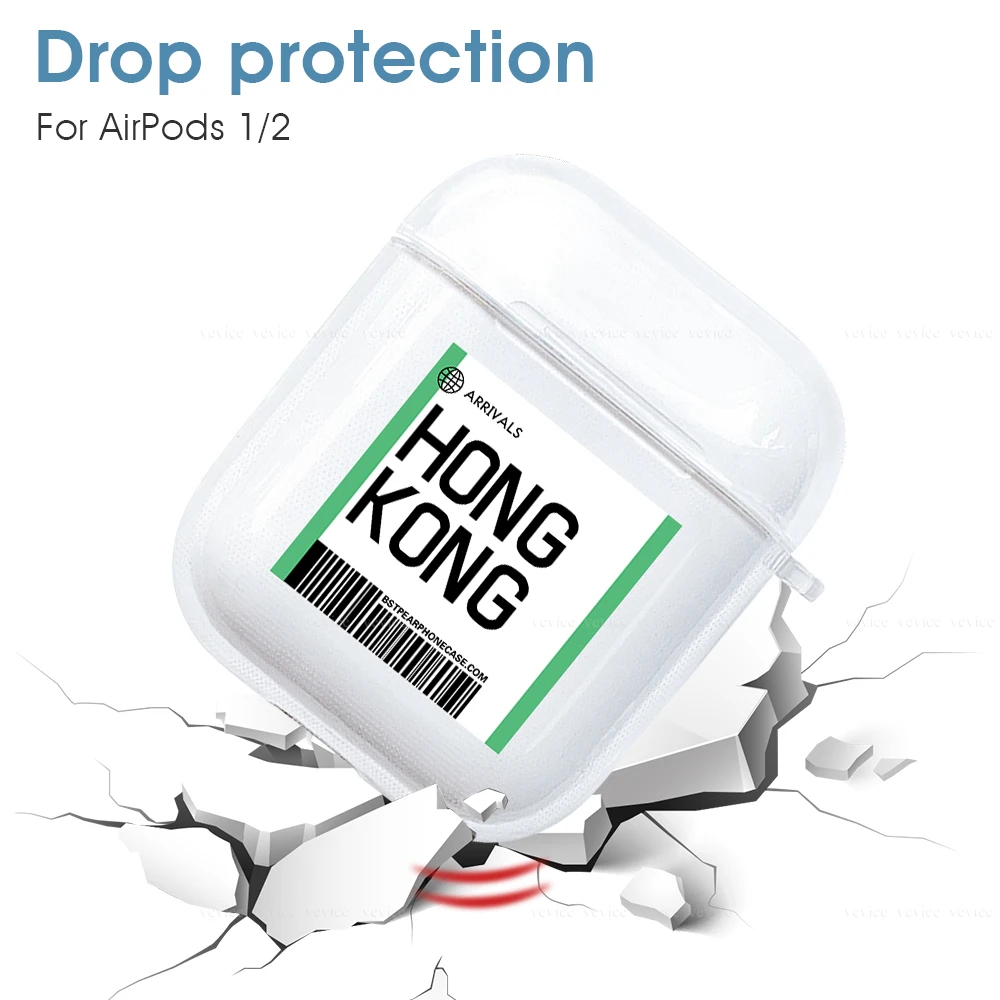 Чехол для наушников INS путешествий страны авиа с буквами Airpods 2nd 1st чехол s