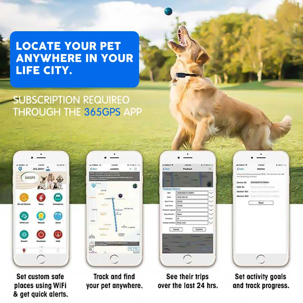 Водонепроницаемый ошейник для домашних животных Wi Fi мини светильник GPS трекер