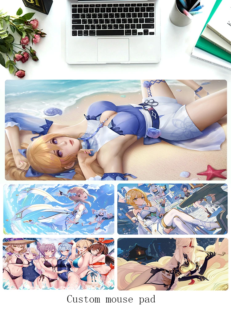 

Kawaii Gaming Accessories Genshin Impact Mouse Pad Gamer Girl Mat Desk Cute Pad Xxl Mousepad Razer Diy Mouse Mat Anime Desk Pad