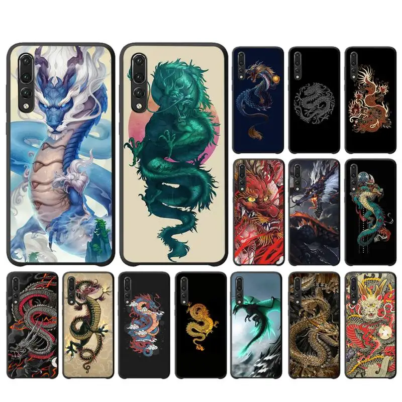 

YNDFCNB Chinese style Dragon Phone Case for Huawei P30 40 20 10 8 9 lite pro plus Psmart2019