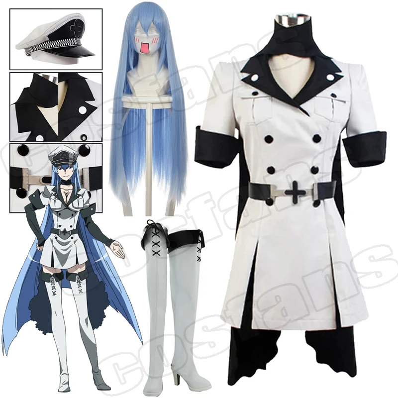 

Anime Akame ga KILL Esdeath Empire Cosplay General Apparel Full Set Uniform Outfit Cosplay Costume Dress suit Halloween Costumes