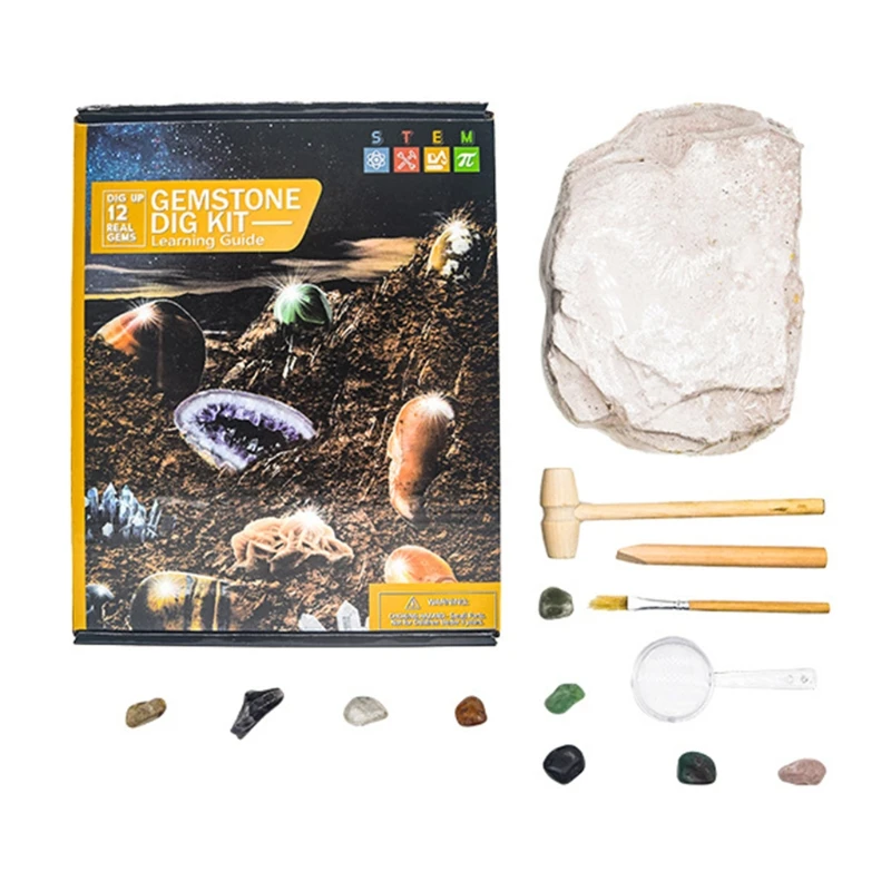 

Новинка 2022, 9 камней, набор для копания драгоценных камней для 3 + детей, игра и исследование, развивающие игрушки для мальчиков и девочек, инт...