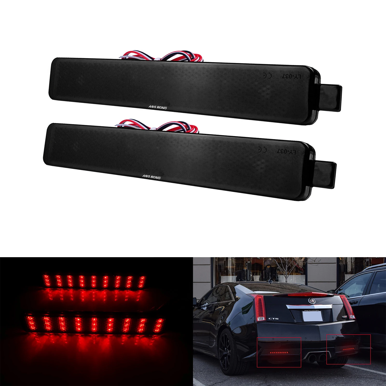 

2x LED Bumper Reflector Tail Brake Light For Pontiac GMC Chevrolet Buick Saturn