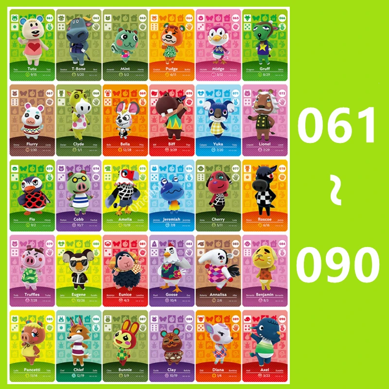 

NO.061~090 Animal Card For NS NFC Tag Games Series 1 Ntag215 Hot Villager