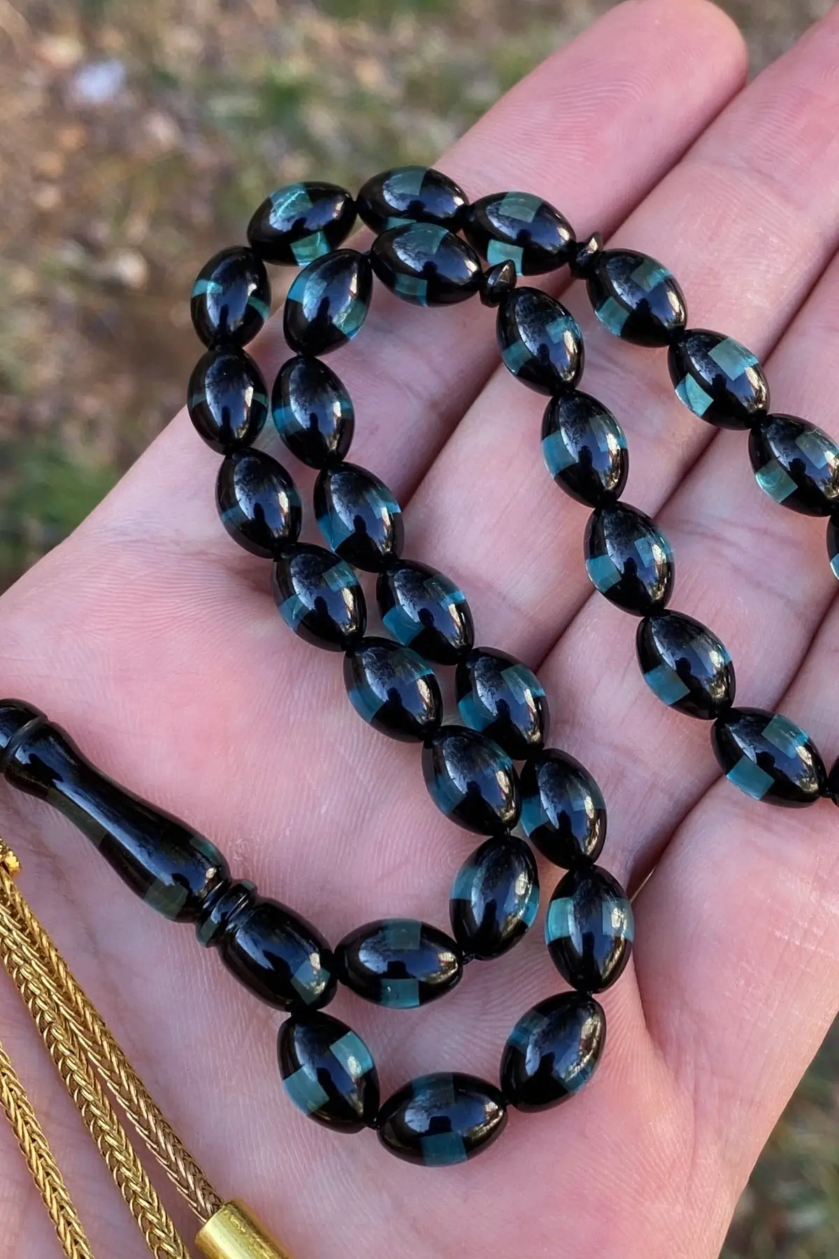 

MNTAKI Men 'S Starboard Tassels Vernier Beirut Drop Rosary Turkish handmade Islamic custom design rosary