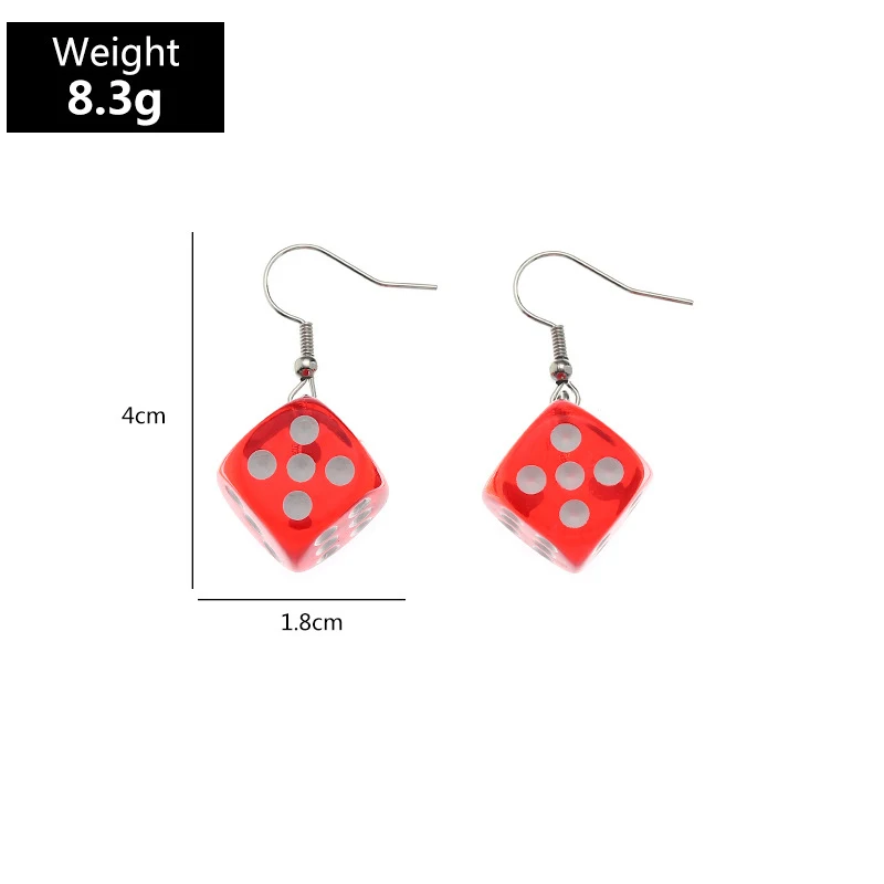 

Fashion Cute Colorful Funny Dice Hook Dangle Circle Drop Earrings Gifts For Women Girls Trendy Geometric Cute Dice Earrings