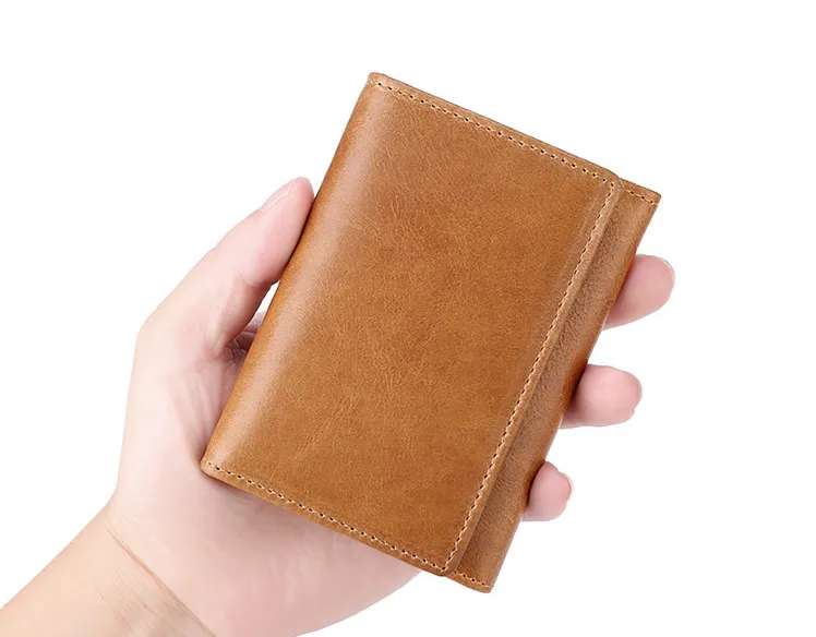 Маленькая Модная брендовая сумка из воловьей кожи RFID для карт, кошелек для женщин, для женщин, клатч, мужской женский кошелек-зажим для денег, кошелек