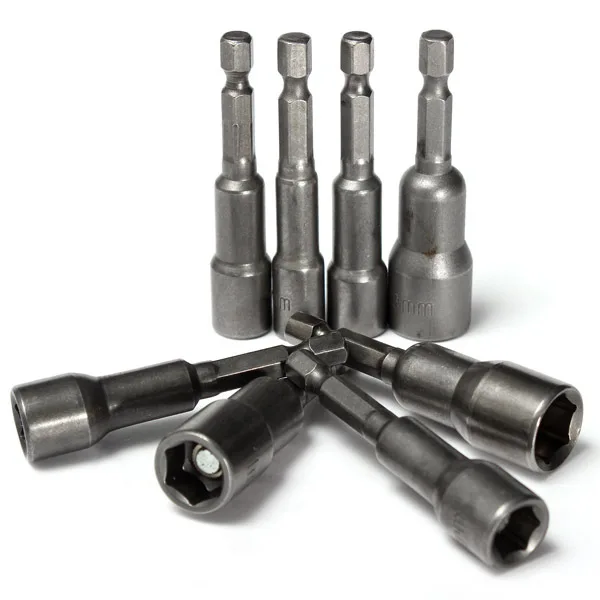 

8PCS Professional Magnetic Nut Driver Set Metric Socket 1/4" Hex Power Drill Bits 6mm~13mm Drill Bit Adapter Hex Power Tools
