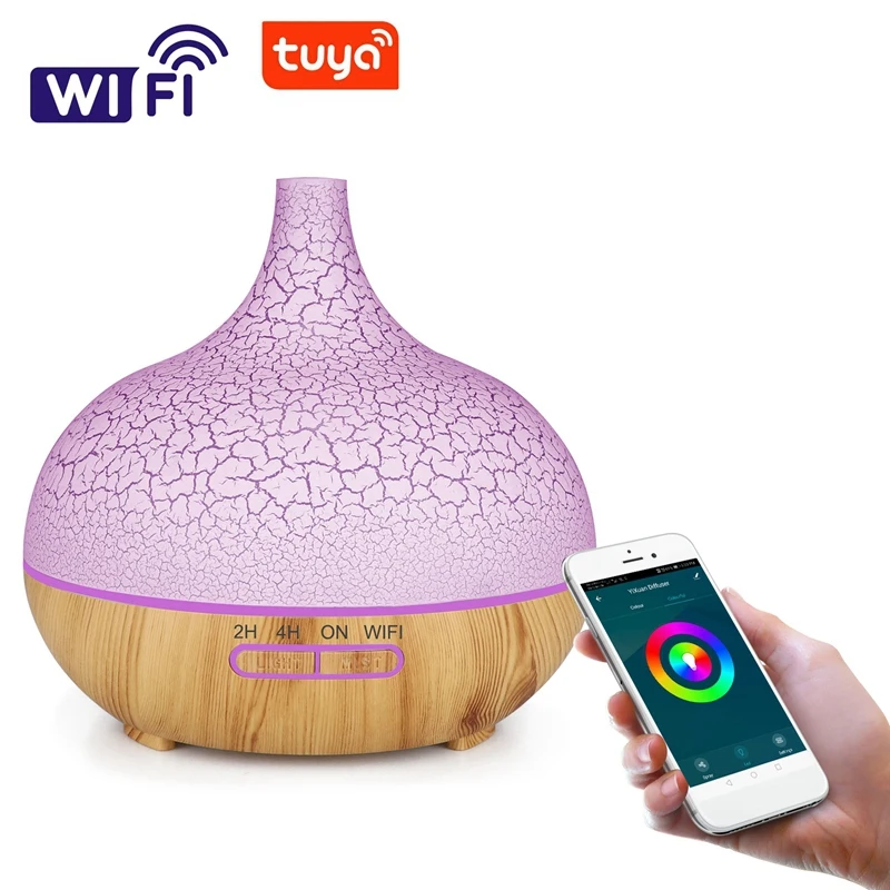 Умный WiFi диффузор эфирного масла увлажнитель воздуха работает с Alexa Google Home EU Plug
