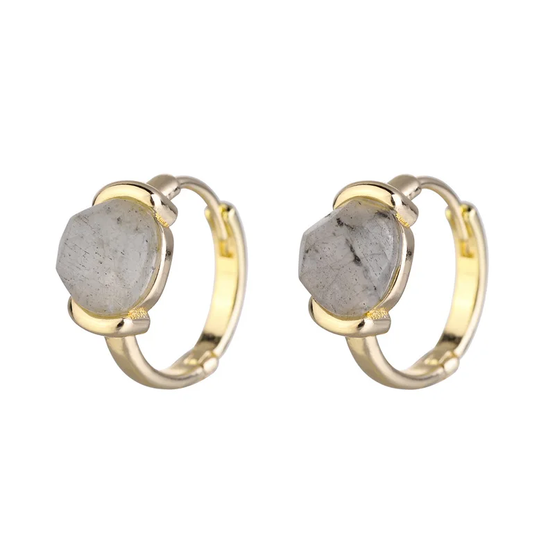 

Joolim Jewelry Wholesale Cooper Natural Stone Hoop Earring Design Jewelry