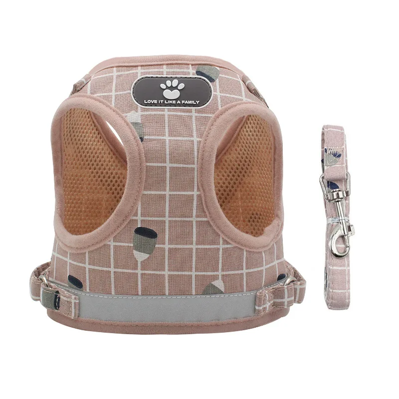 

Adjustable Soft Breathable Dog Cat Control dog Harness Nylon Mesh Vest harness for Pet puppy collar Chest Strap