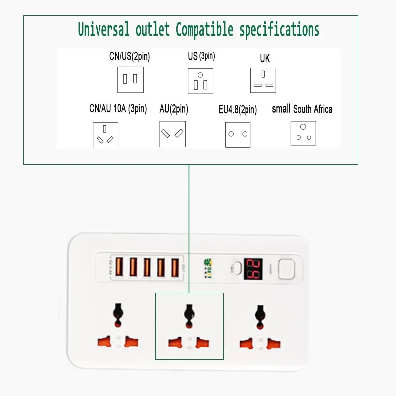 Несколько Мощность полосы Стабилизатор напряжения универсальный таймер розетка