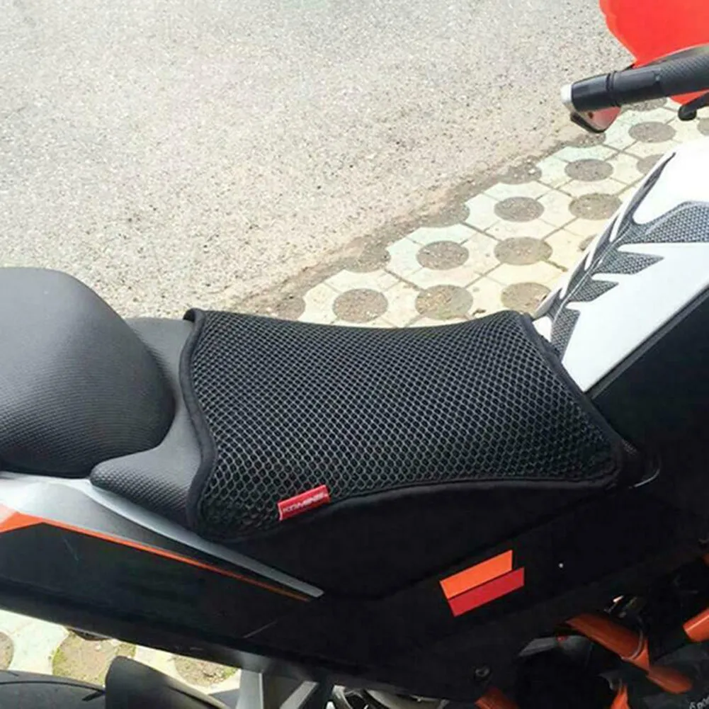 

Black Motorcycle Seat Cushion Breathable 3D Mesh Net Accessries Anti-Skid