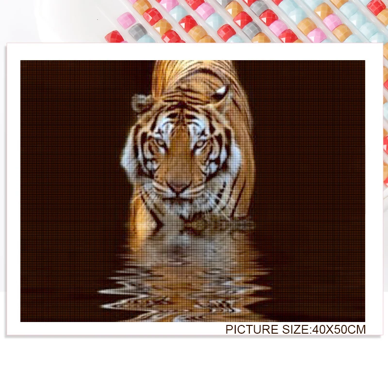 

Diy Diamond Decoration Painting Animal Lion and Floral Leopard Square Diamond Round Diamond Customizable Wall Art Decoration