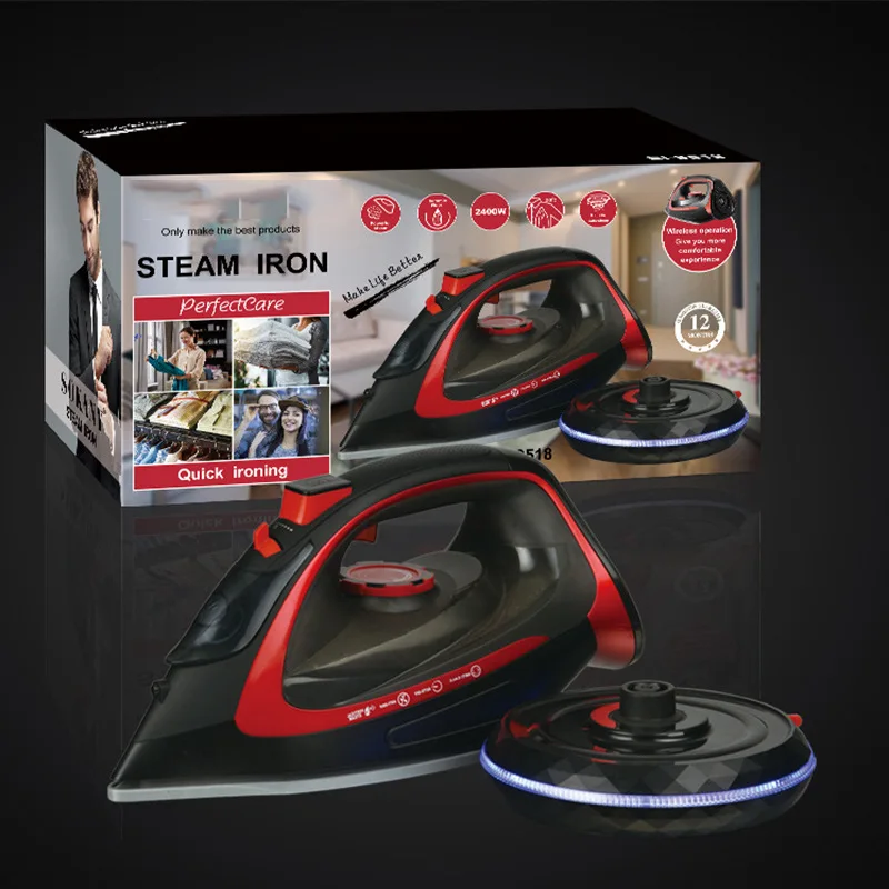

220-240V2400W Electric Steam Iron Cordless Rechargable Multifunction Adjustable Spray Steam Iron Clothes Ironing Steamer