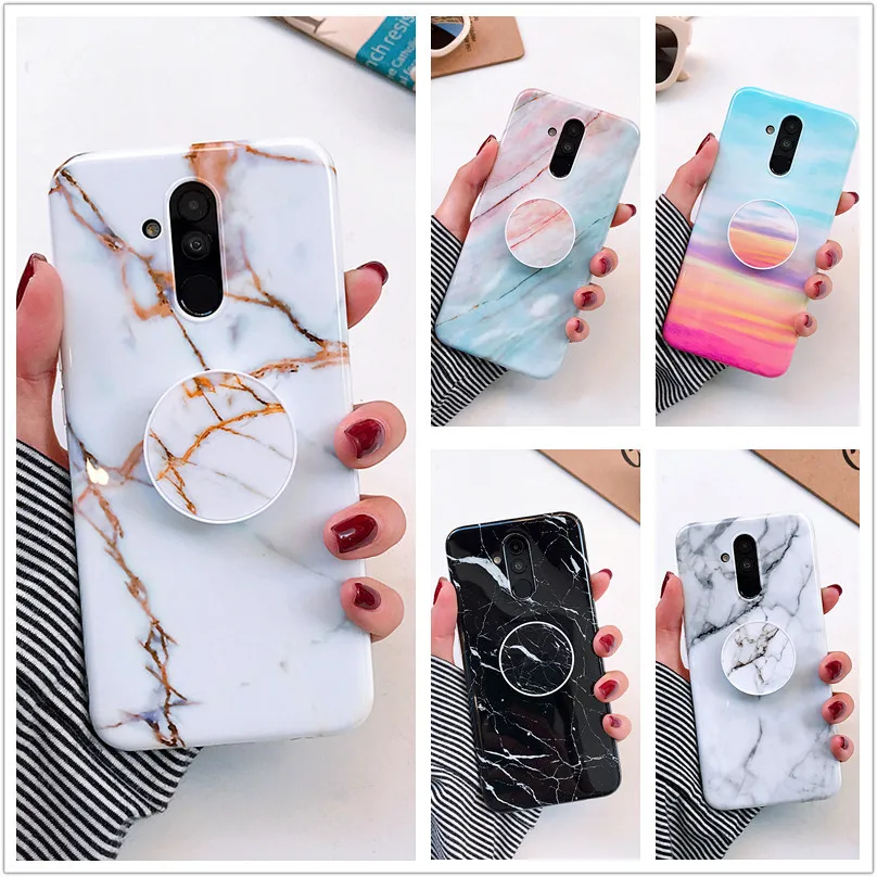 Новый глянцевый матовый мраморный силиконовый чехол из ТПУ для Huawei Honor P30 P20 Lite Pro