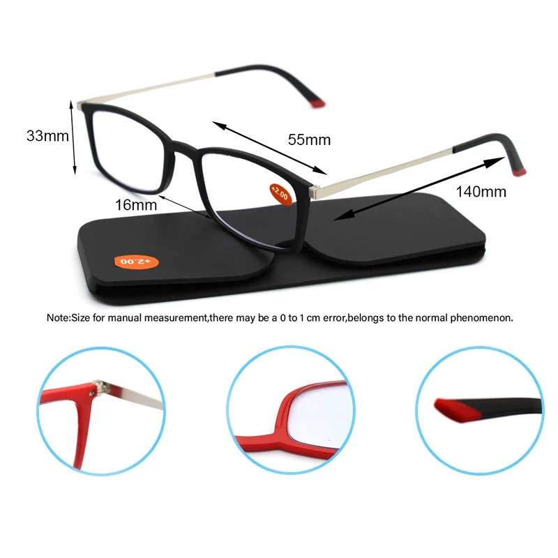 

TR90 Ultra-thin Frame Reading Glasses Light Anti-blue light Computer Eyeglasses With Prescription Glasses Frame Men Women +2+3.5