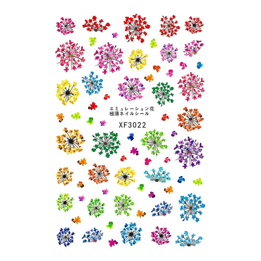 1 шт. наклейки для ногтей зеленые листья цветы перо водяные искусство