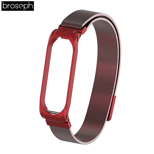 Red Mi lanese ремешок для часов Xiaomi mi Band 3 4 спортивные ремешки из нержавеющей стали для mi band 3 4 Смарт часы браслет аксессуары - Цвет ремешка: Red