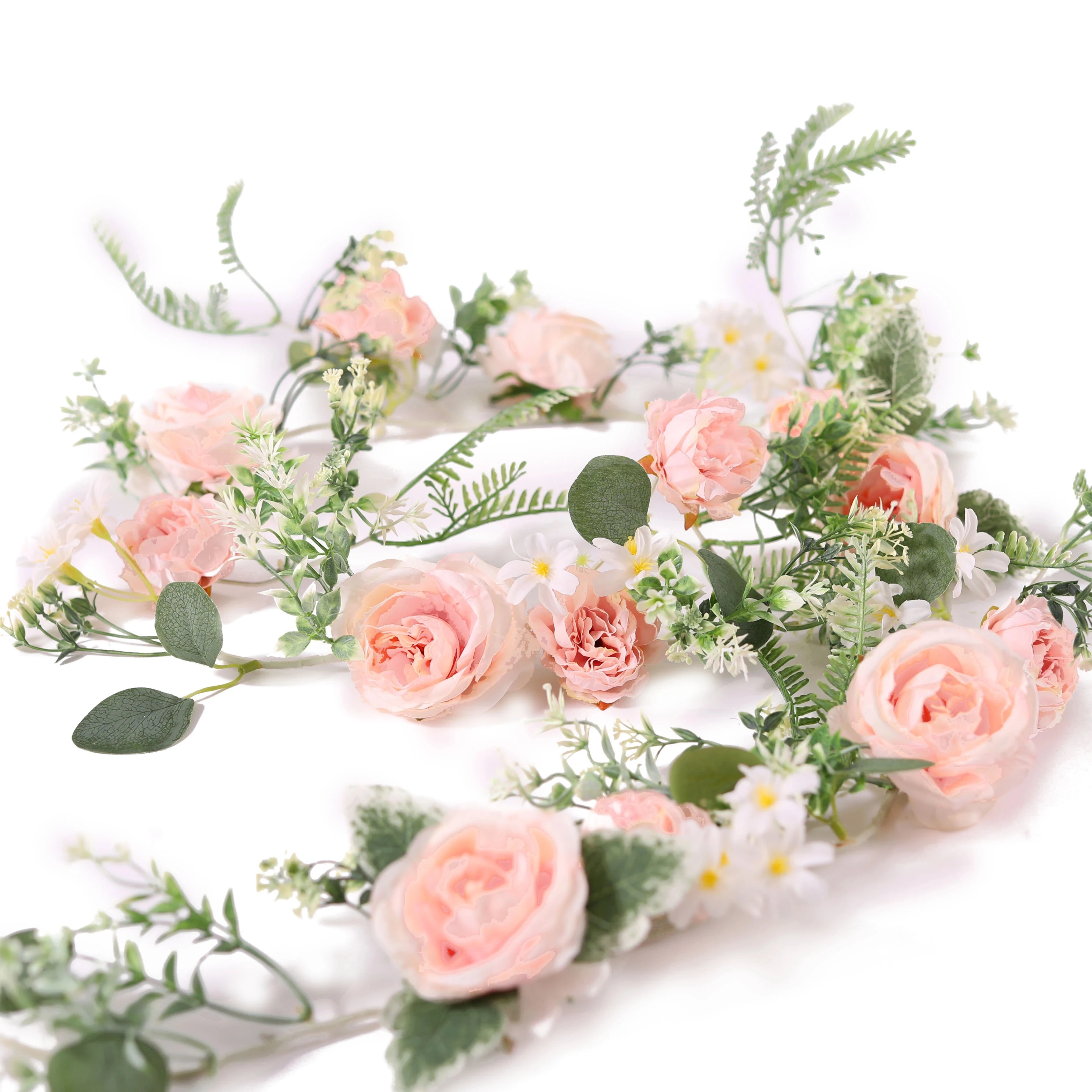 1.75M Artificial Flowers Rose Eucalyptus Garland Silk Peony Vines Fake Ivy Plants for Wedding Party Home Arch Table Room Decor