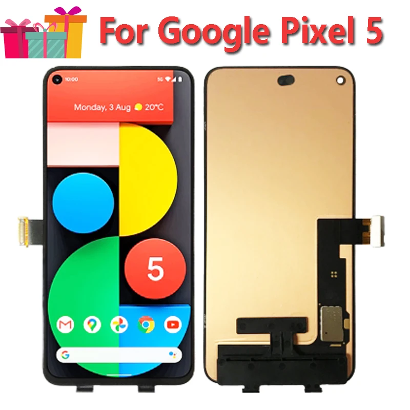 Pantalla Original de reemplazo de 6,0 "para Google Pixel 5 GD1YQ GTT9Q LCD con Marco, montaje de Sensor digitalizador con pantalla t&aacute;ctil-0