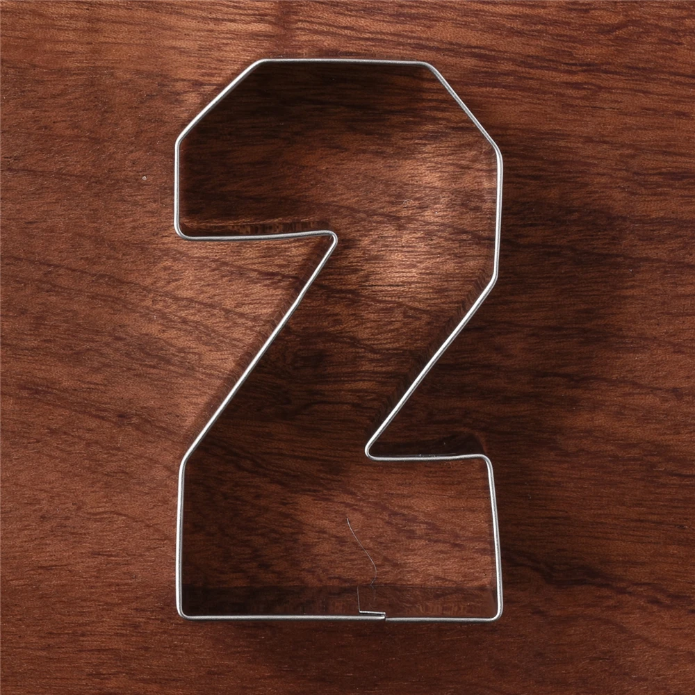 KENIAO 2 Cookie Cutter For Kids Number Twe Biscuit-8,6x4,9 см-помадка/Выпечка/хлеб/сэндвич-нержавеющая сталь