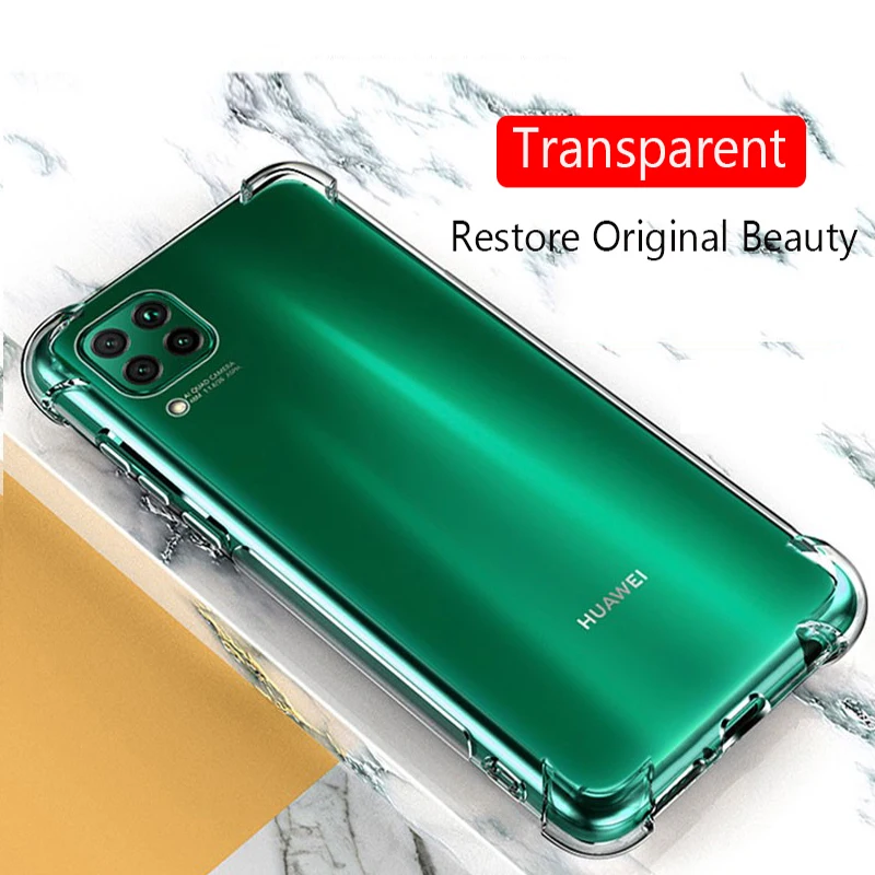 Силиконовый защитный чехол для Huawei P40 Pro P30Pro Lite Nova 7i 6 6SE прозрачная подушка