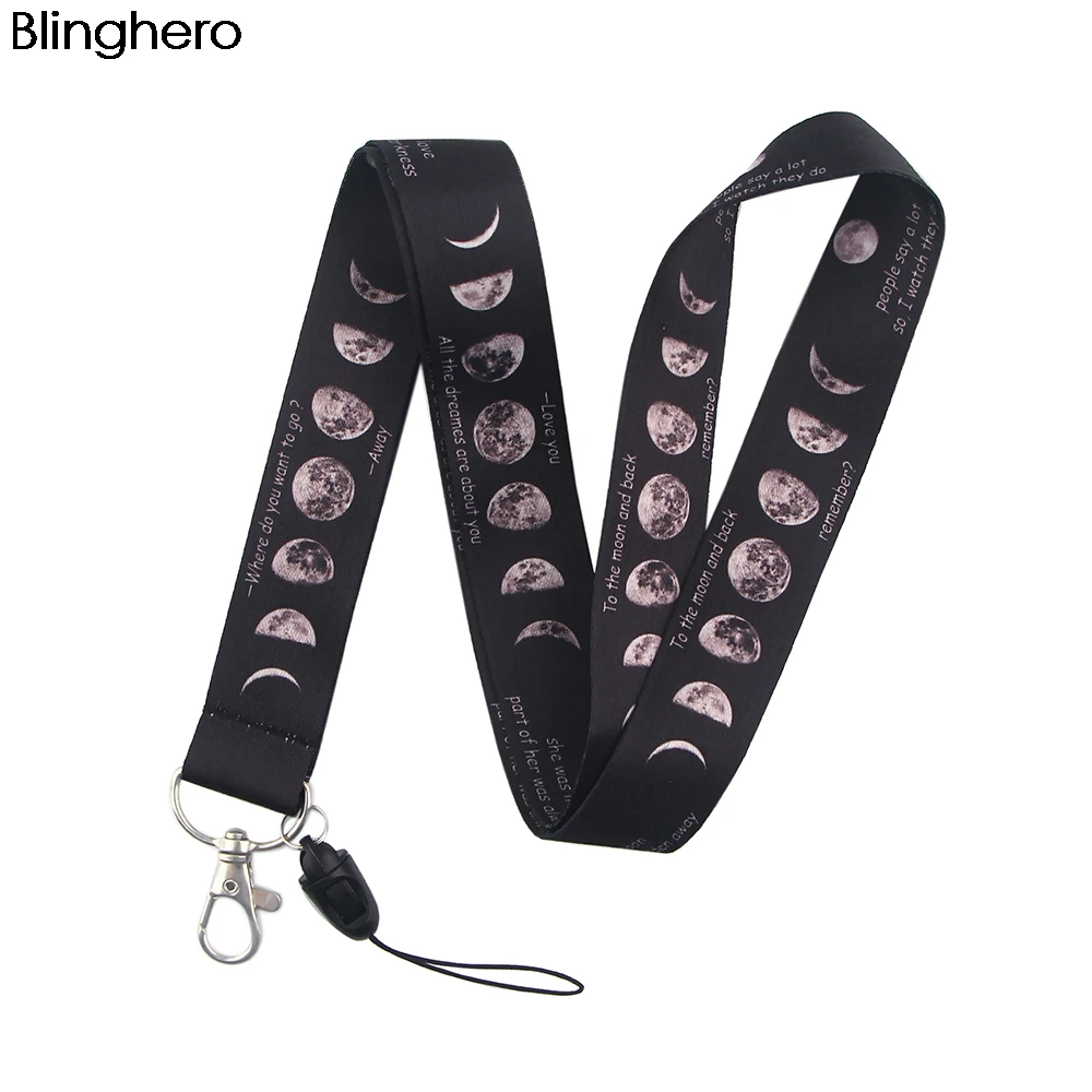 Шнурок BH1216 Blinghero с изображением мультфильма Луны ключей ID-карт держатель для