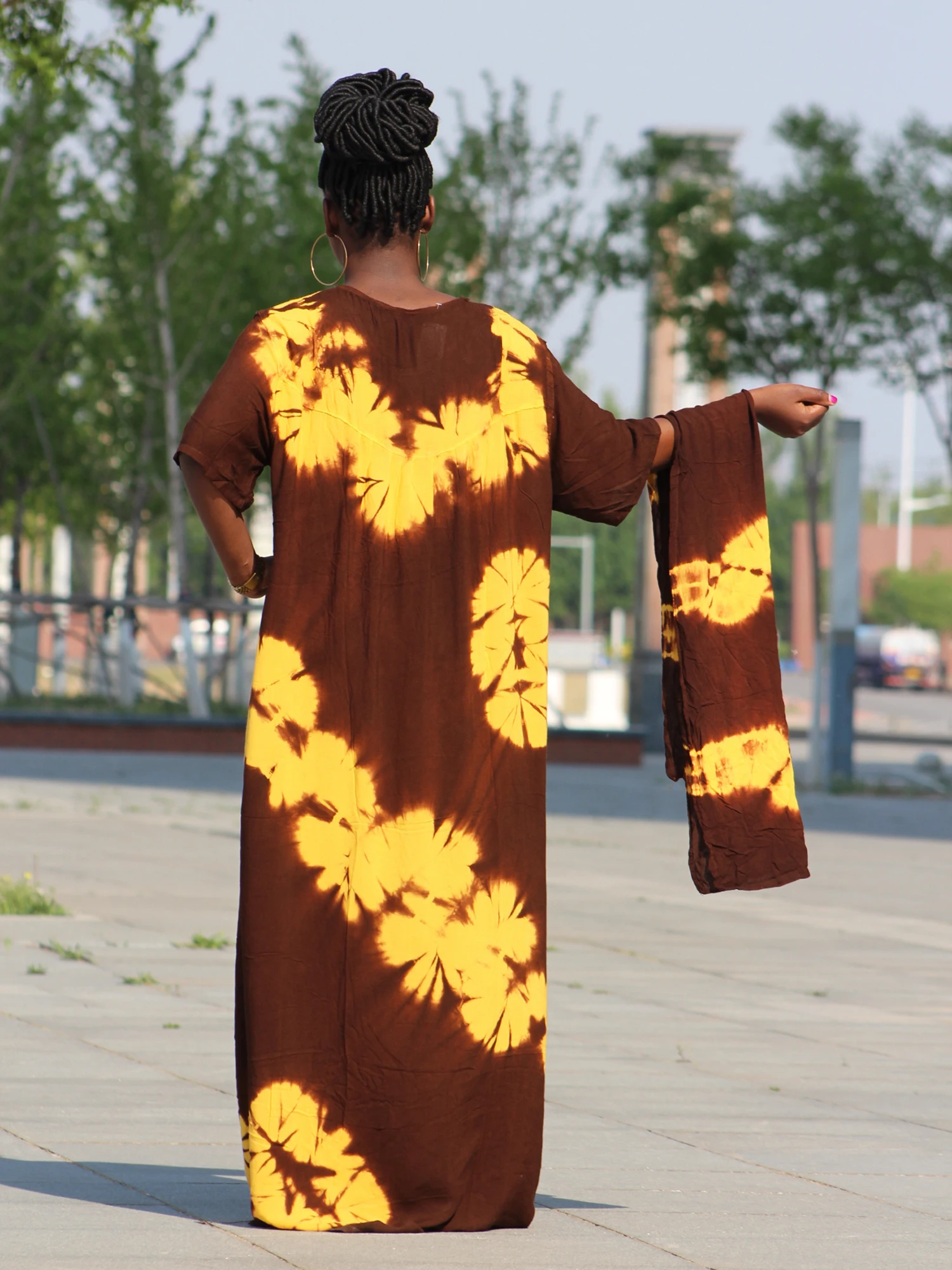 Новинка 2019 африканская мода Новое поступление окрашенный галстук кафтан горячее