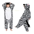 Пижама-кигуруми с принтом зебры для мальчиков, комбинезоны с капюшоном в виде животных, смешной костюм из аниме, детский комбинезон, пижама с капюшоном для детей