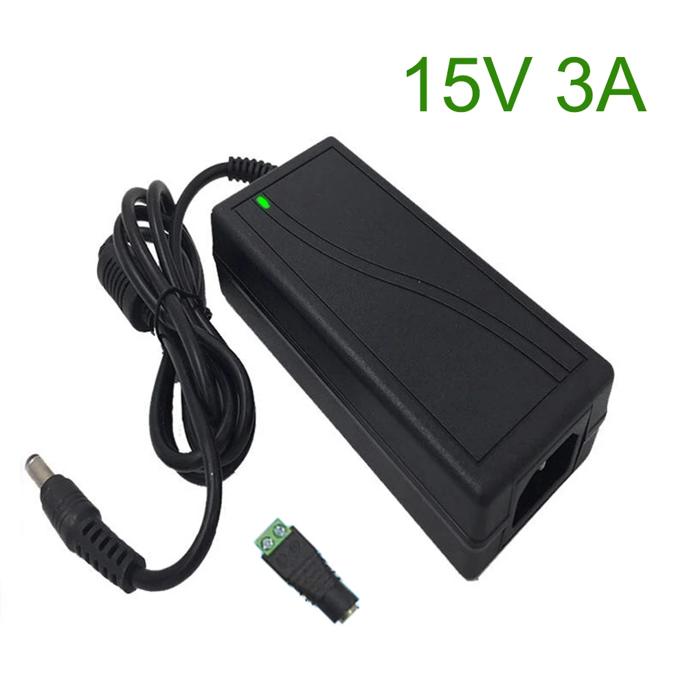 15V3A AC 100 V-240 V DC 15 V 3A импульсный источник питания 15 вольт универсальный адаптер питания, трансформатор Светодиодный светильник AC/DC зарядное устройство 5,5-2,5 мм