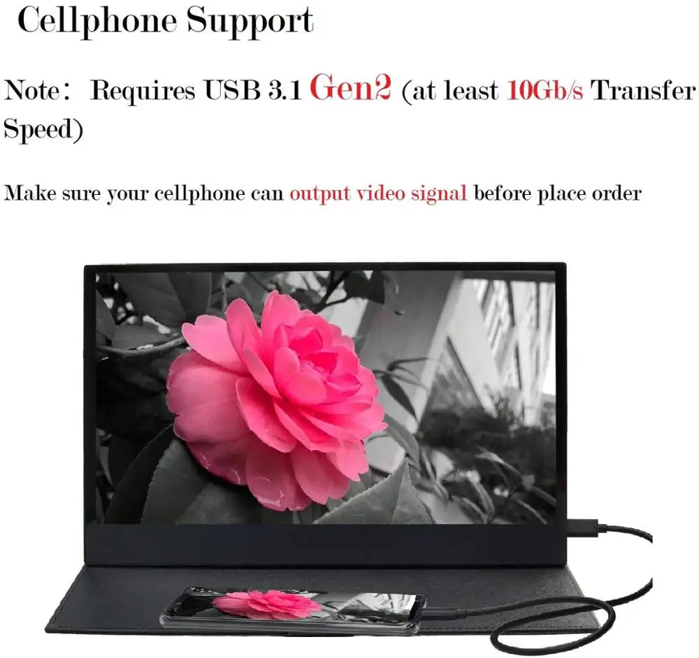 

WIMAXIT 13.3 Portable Monitor Touch Screen 1080P USB Type-C HDMI for PC Computer Phone Game