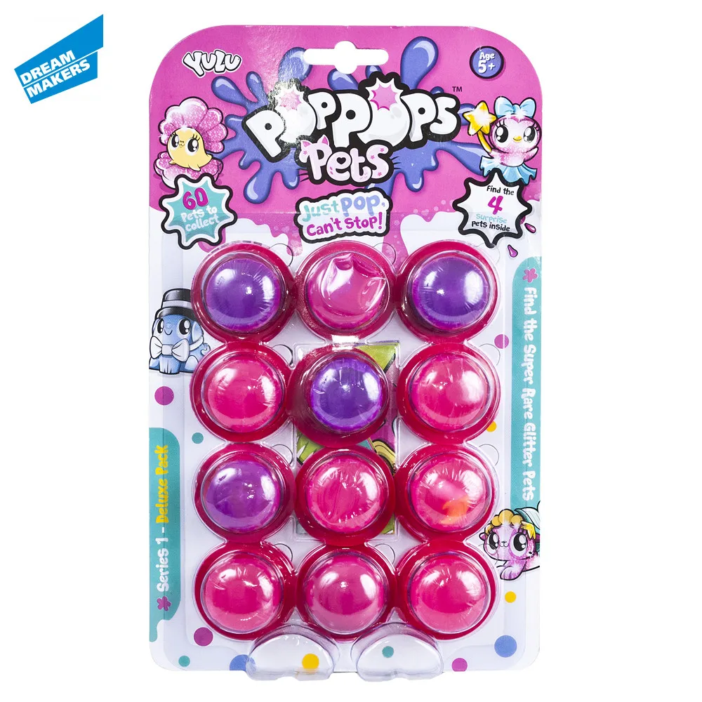 Игровой набор PopPops Pets Питомцы со слаймом (12 штук) для детей|Пластилин| |