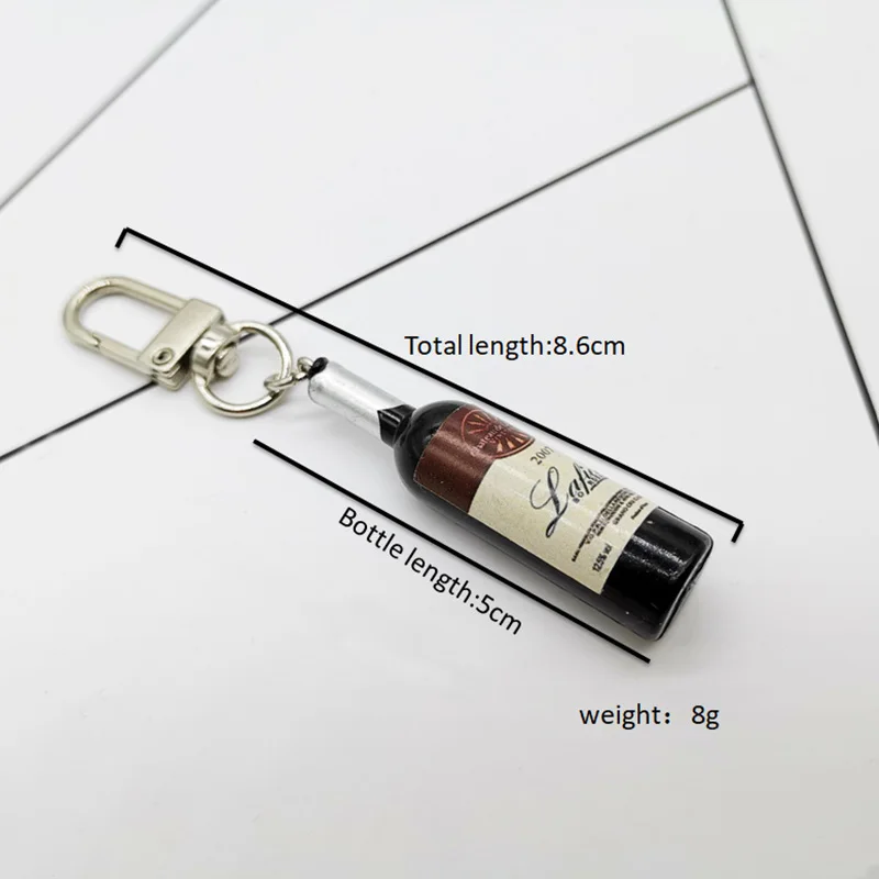 Simple Funny Imitation Wine Bottle Keychain Fashion Tiny Earphone Cover Pendant Bag Accessory Key Chain Best Friend Gift Jewelry |