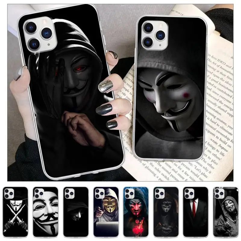 

Anonymous Phone Case For IPhone 13 Mini 12 11 Pro Max Xs X Xr 8 7 Plus Se 2020 Transparent Cover